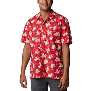 Columbia PFG Short Sleeve Fishing Shirt Mens XL Red Marlin Christmas Holiday NWT